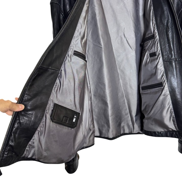 Murano Men’s 100% Lambskin Black Leather Zip Up Bomber Jacket Size XL - Picture 4 of 7